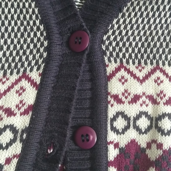 Izod Argyle Knit Cardigan Sz S - Picture 4 of 6